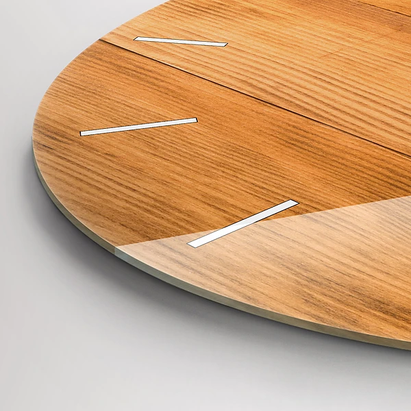 Pendule murale ronde planches de bois