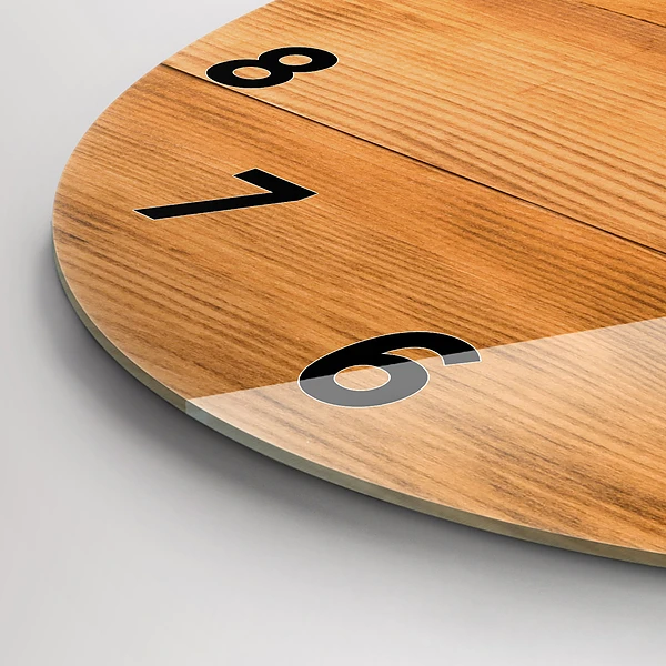 Pendule murale ronde planches de bois