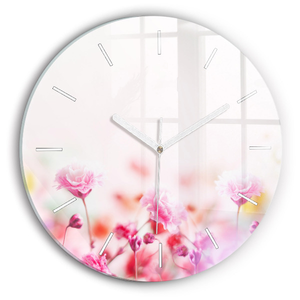 Pendule murale ronde Fleurs dans le pré