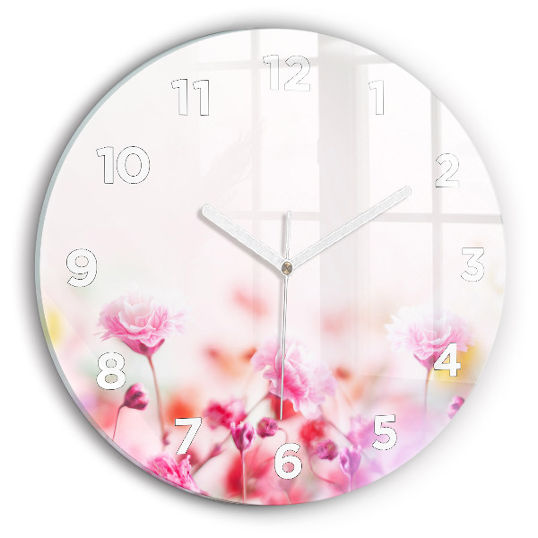 Pendule murale ronde Fleurs dans le pré