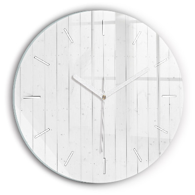 Pendule murale ronde Motif de panneaux en bois