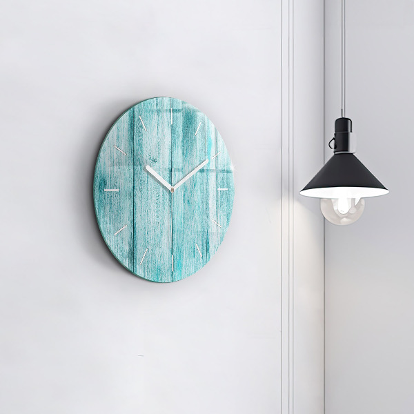 Pendule murale ronde Vieux bois bleu