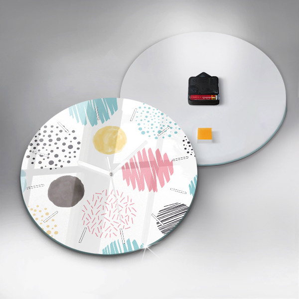 Pendule murale ronde Motif géométrique