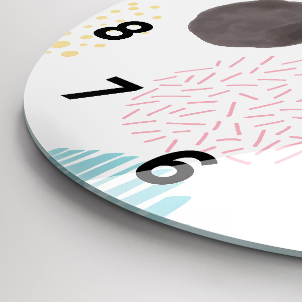 Pendule murale ronde Motif géométrique