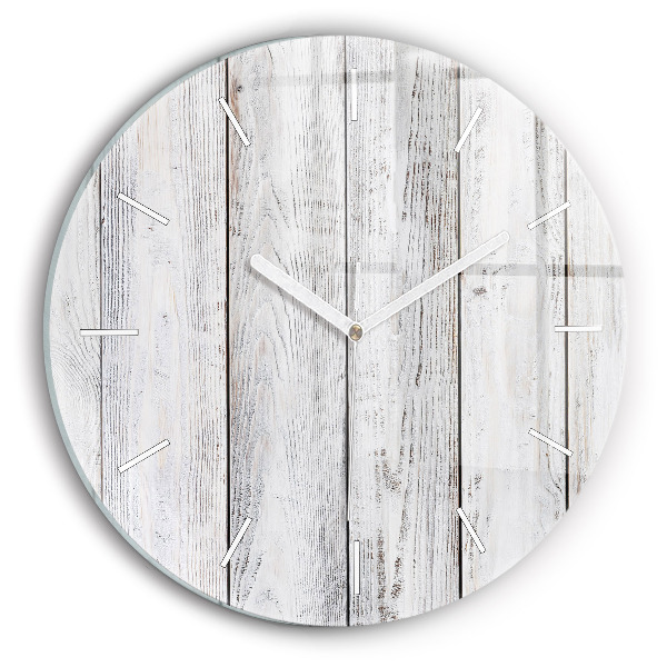 Pendule murale ronde planches peintes