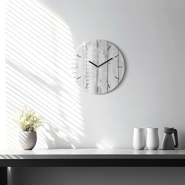 Pendule murale ronde planches peintes