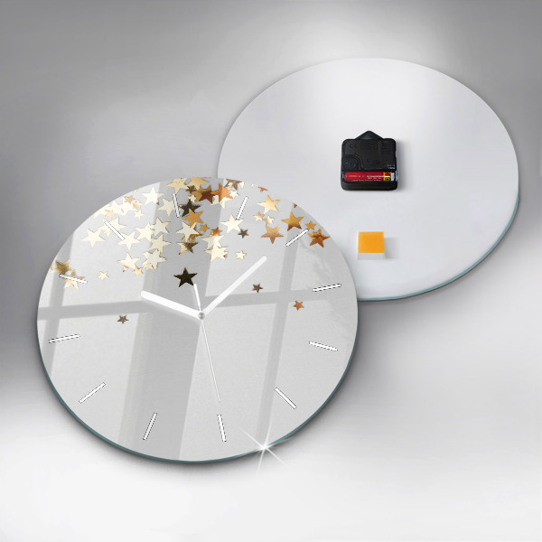 Pendule murale ronde 'Étoiles d''or'