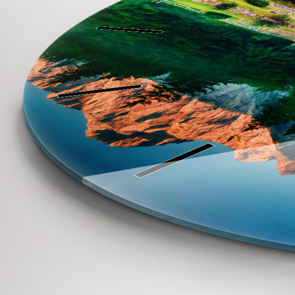 Pendule murale ronde Paysage lacustre