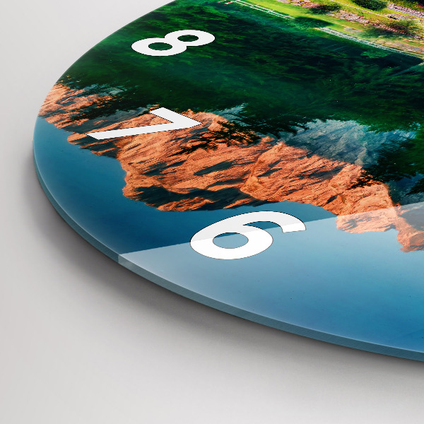 Pendule murale ronde Paysage lacustre