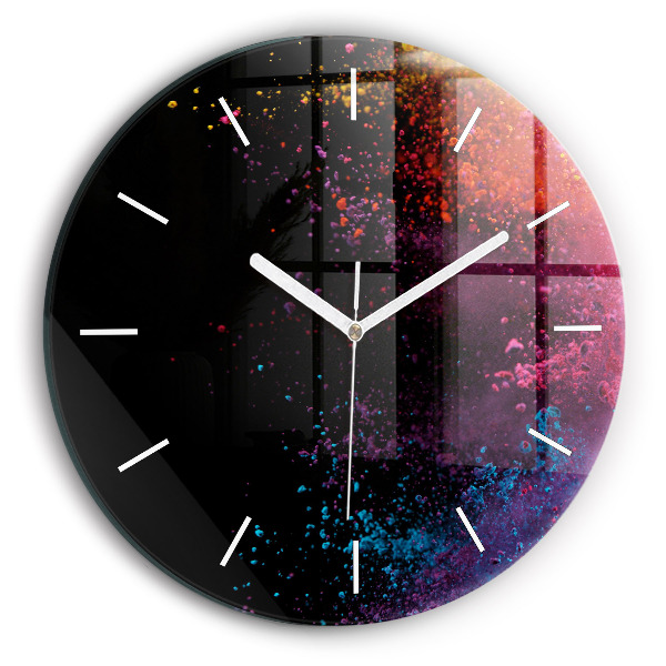 Pendule murale ronde Explosion de couleurs