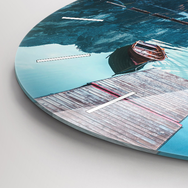 Pendule murale ronde Bateaux sur le lac