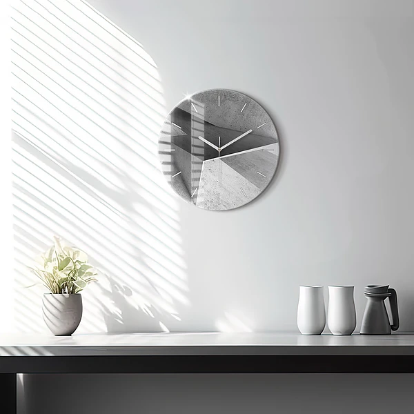 Pendule murale ronde 'Triangles d''abstraction'