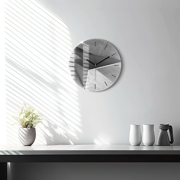 Pendule murale ronde 'Triangles d''abstraction'