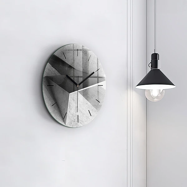 Pendule murale ronde 'Triangles d''abstraction'