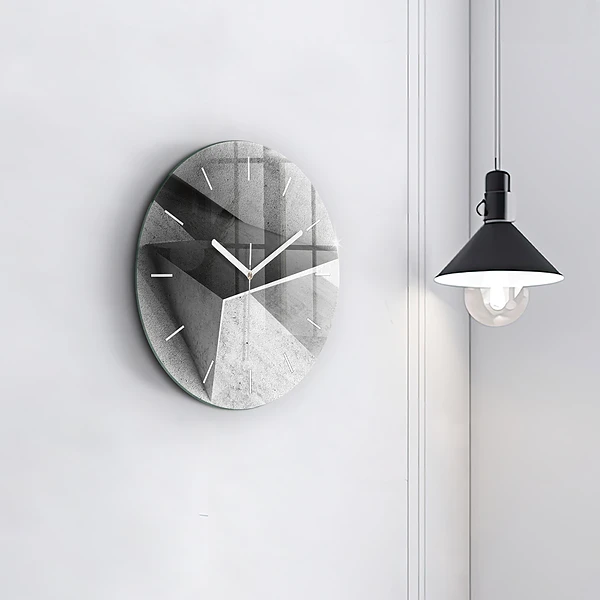 Pendule murale ronde 'Triangles d''abstraction'