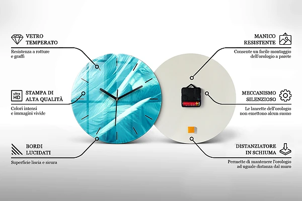 Pendule murale ronde 'Triangles d''abstraction'