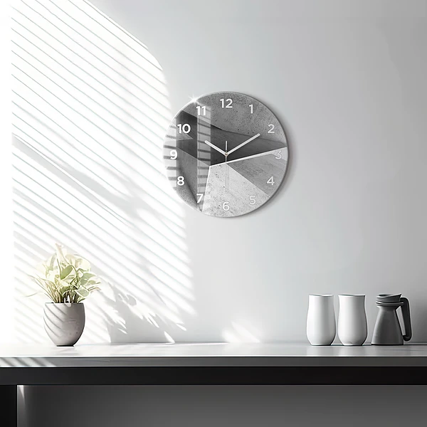 Pendule murale ronde 'Triangles d''abstraction'