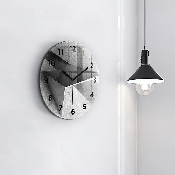 Pendule murale ronde 'Triangles d''abstraction'