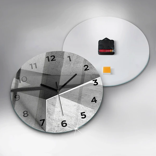 Pendule murale ronde 'Triangles d''abstraction'
