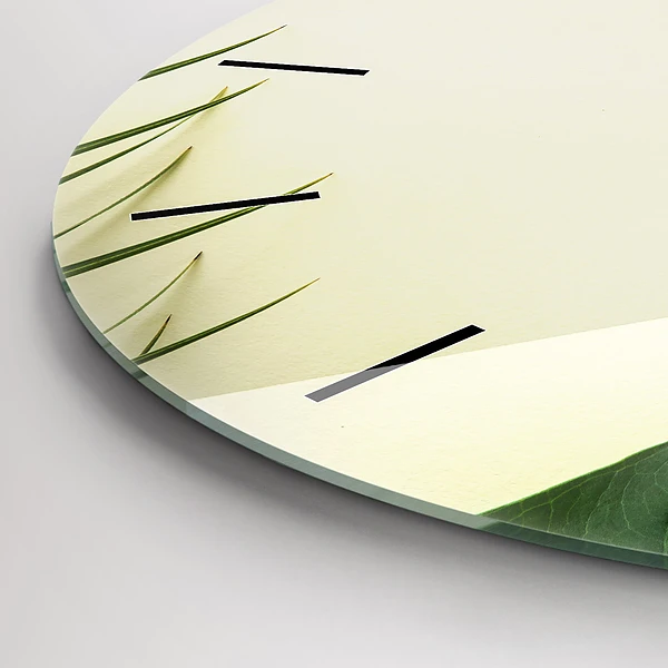 Pendule murale ronde Feuilles de Monstera
