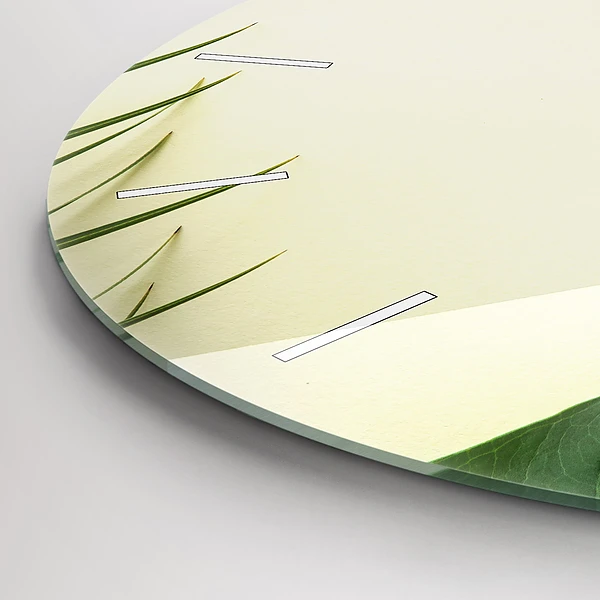 Pendule murale ronde Feuilles de Monstera