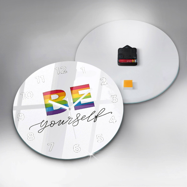 Pendule murale ronde 'L''inscription Sois toi-même'