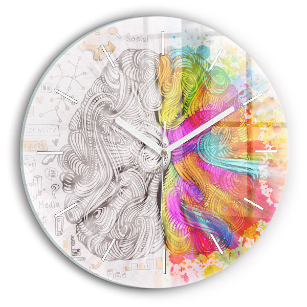Pendule murale ronde Cerveau abstrait