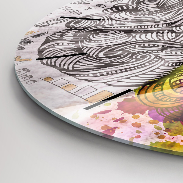 Pendule murale ronde Cerveau abstrait