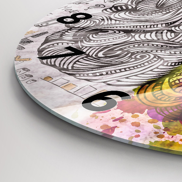 Pendule murale ronde Cerveau abstrait
