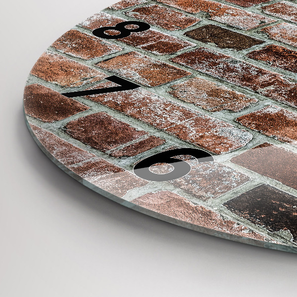 Pendule murale ronde Mur de briques