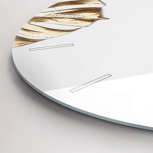 Pendule murale ronde feuilles tropicales