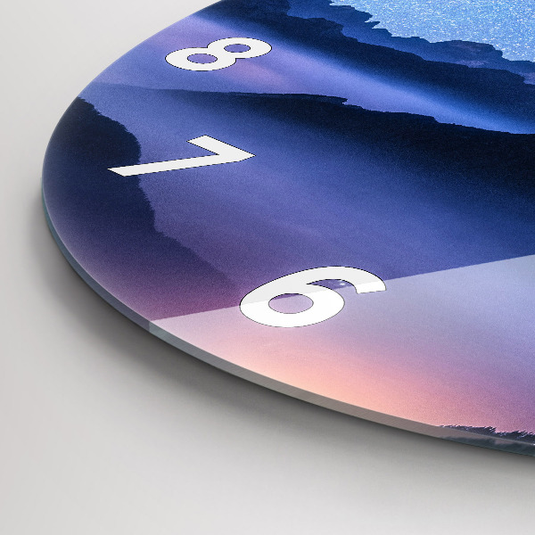 Pendule murale ronde Voie lactée et montagnes