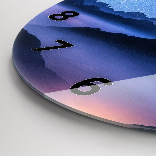 Pendule murale ronde Voie lactée et montagnes