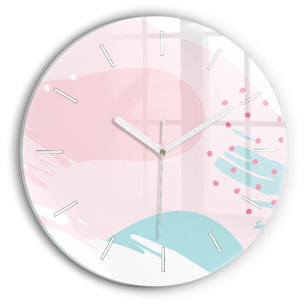 Pendule murale ronde Abstraction pastel