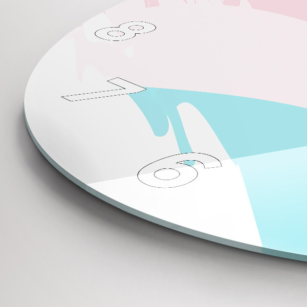 Pendule murale ronde Abstraction pastel