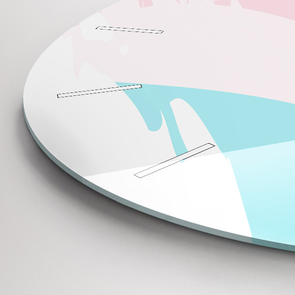 Pendule murale ronde Abstraction pastel