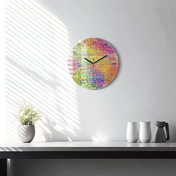 Pendule murale ronde Mur peint