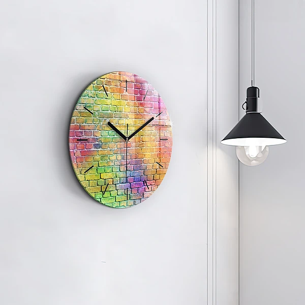 Pendule murale ronde Mur peint