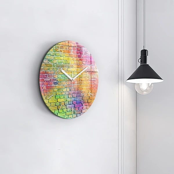 Pendule murale ronde Mur peint