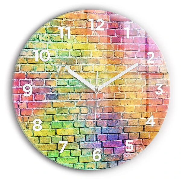 Pendule murale ronde Mur peint