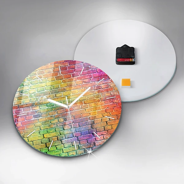 Pendule murale ronde Mur peint