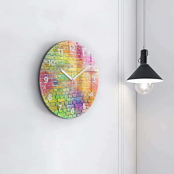 Pendule murale ronde Mur peint