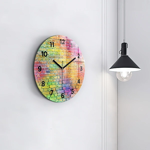 Pendule murale ronde Mur peint