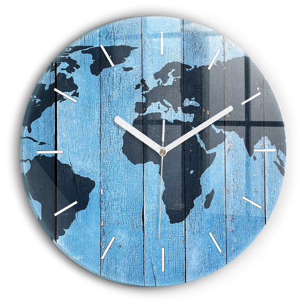Pendule murale ronde Carte du monde sur des tableaux
