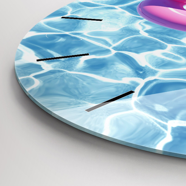 Pendule murale ronde Gonflables flamants roses