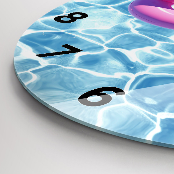 Pendule murale ronde Gonflables flamants roses