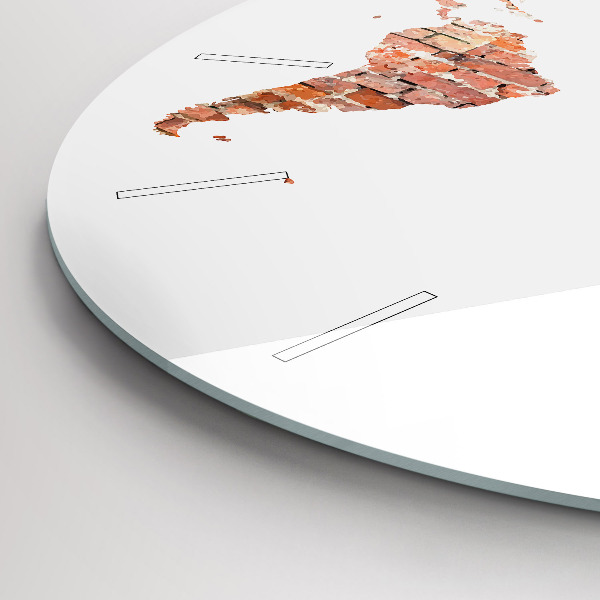 Pendule murale ronde Vieille carte en briques