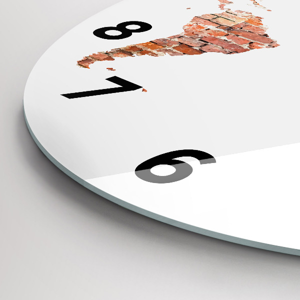 Pendule murale ronde Vieille carte en briques