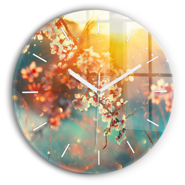 Pendule murale ronde Fleurs de printemps