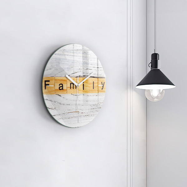 Horloge ronde 'L''inscription Famille'